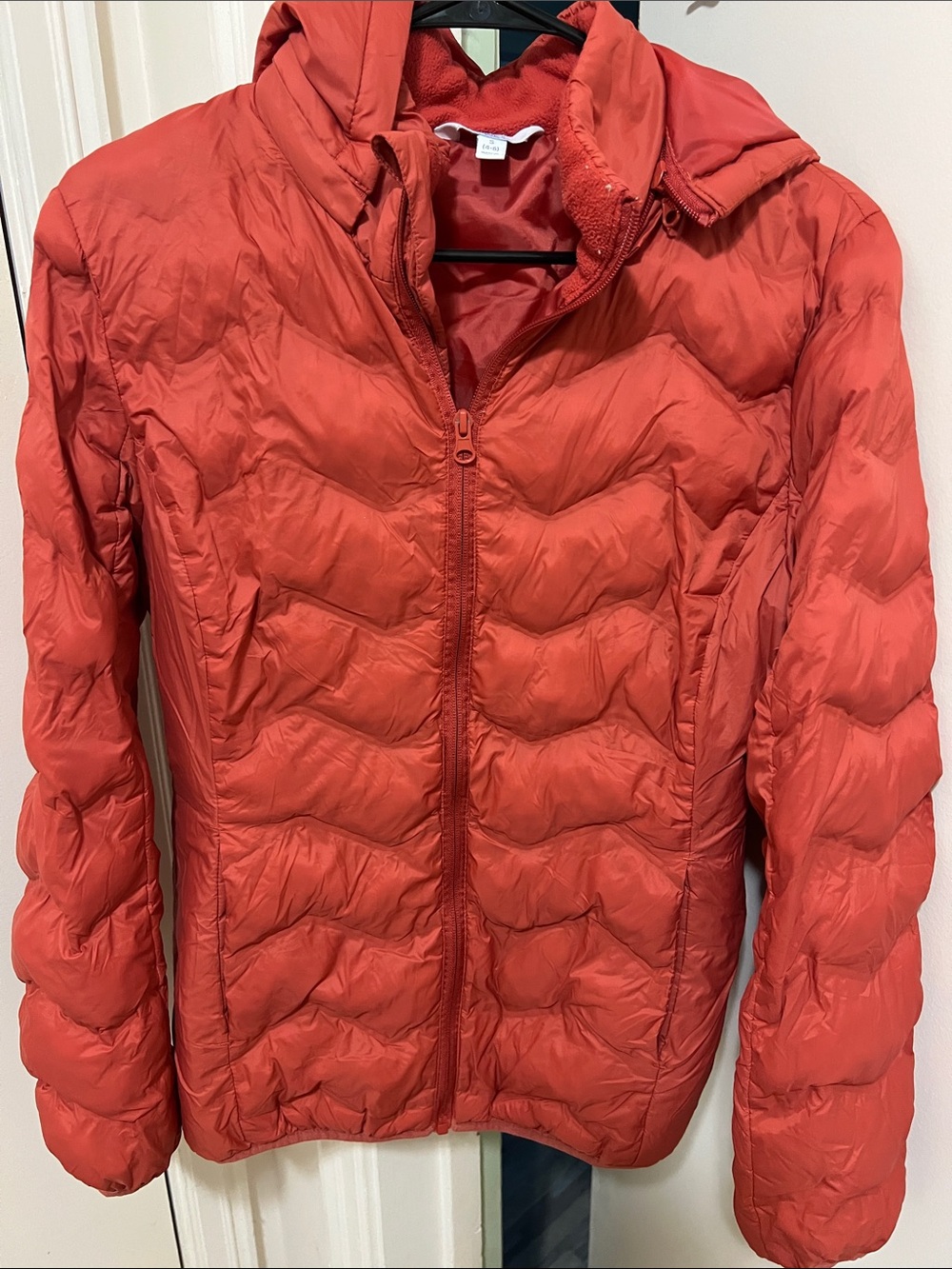 Time and Tru Women's Red Quilted Hooded Puffer Jacket
